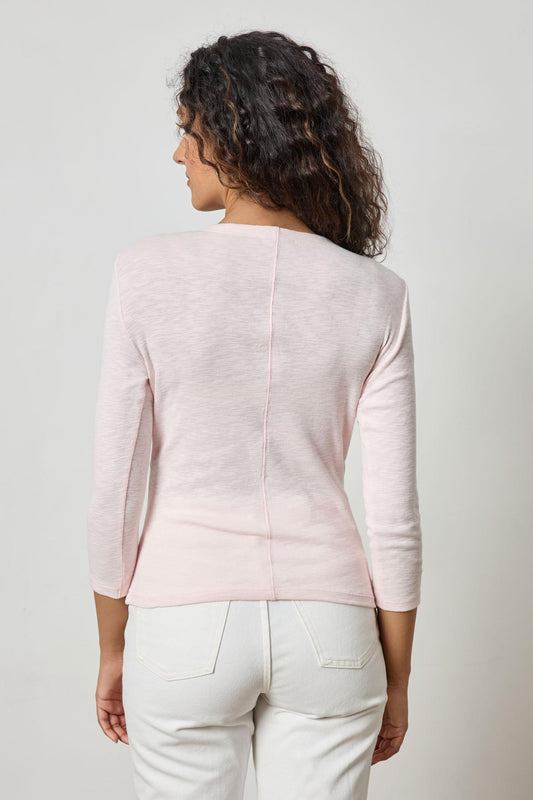 3/4 Sleeve Surplice in color Camellia Image A2