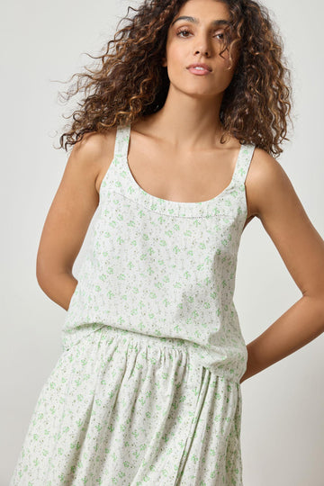 Button Back Tank Womens Top Julep Print A1