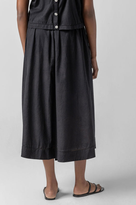 Faux Wrap Long Skirt Womens Skirt Black A2