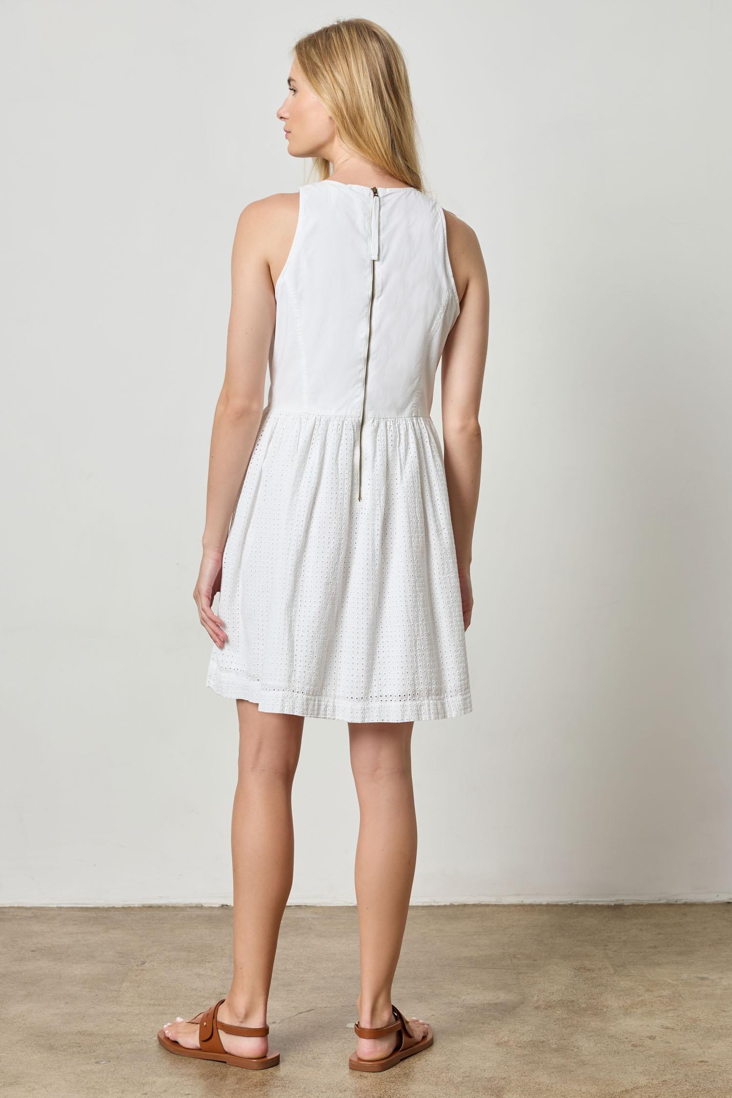 Eyelet High Neck Mini Dress – Lilla P