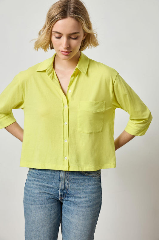Easy Button Down Tee in color Keylime Image A1