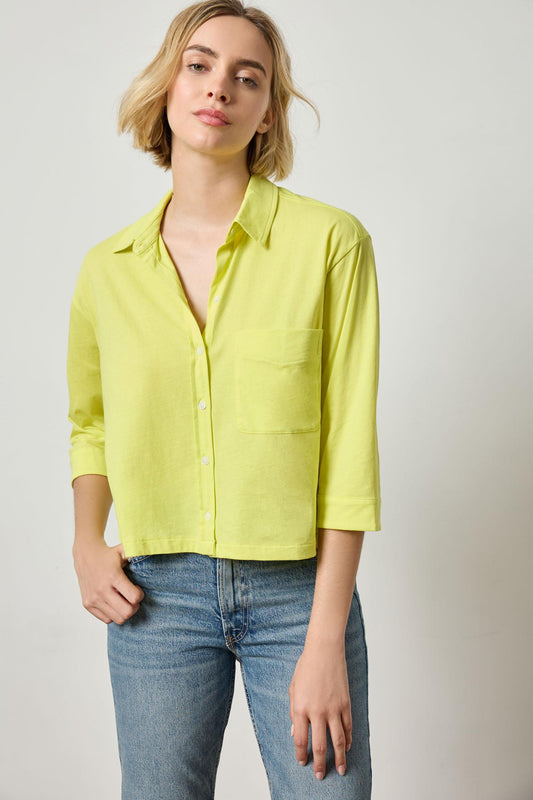 Easy Button Down Tee in color Keylime Image A2