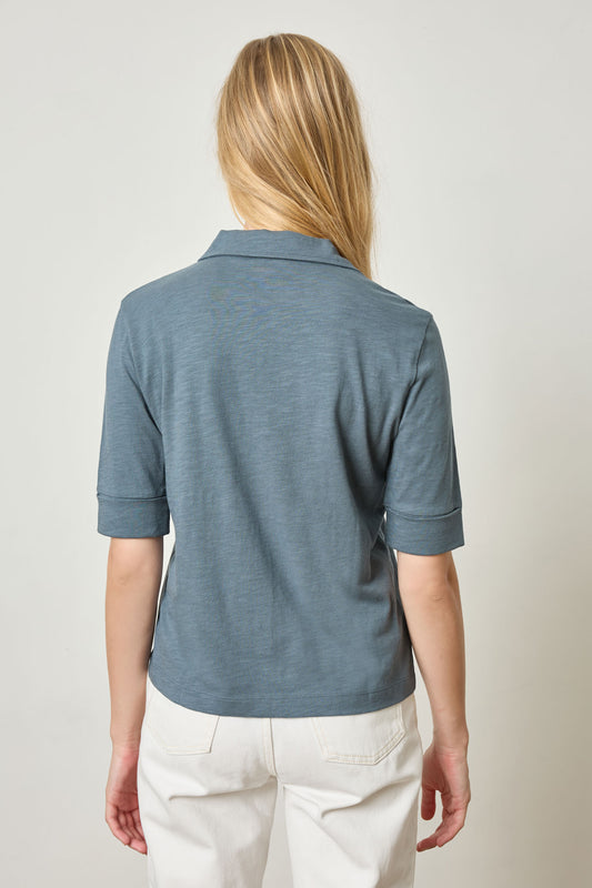 Elbow Sleeve Collared Tee