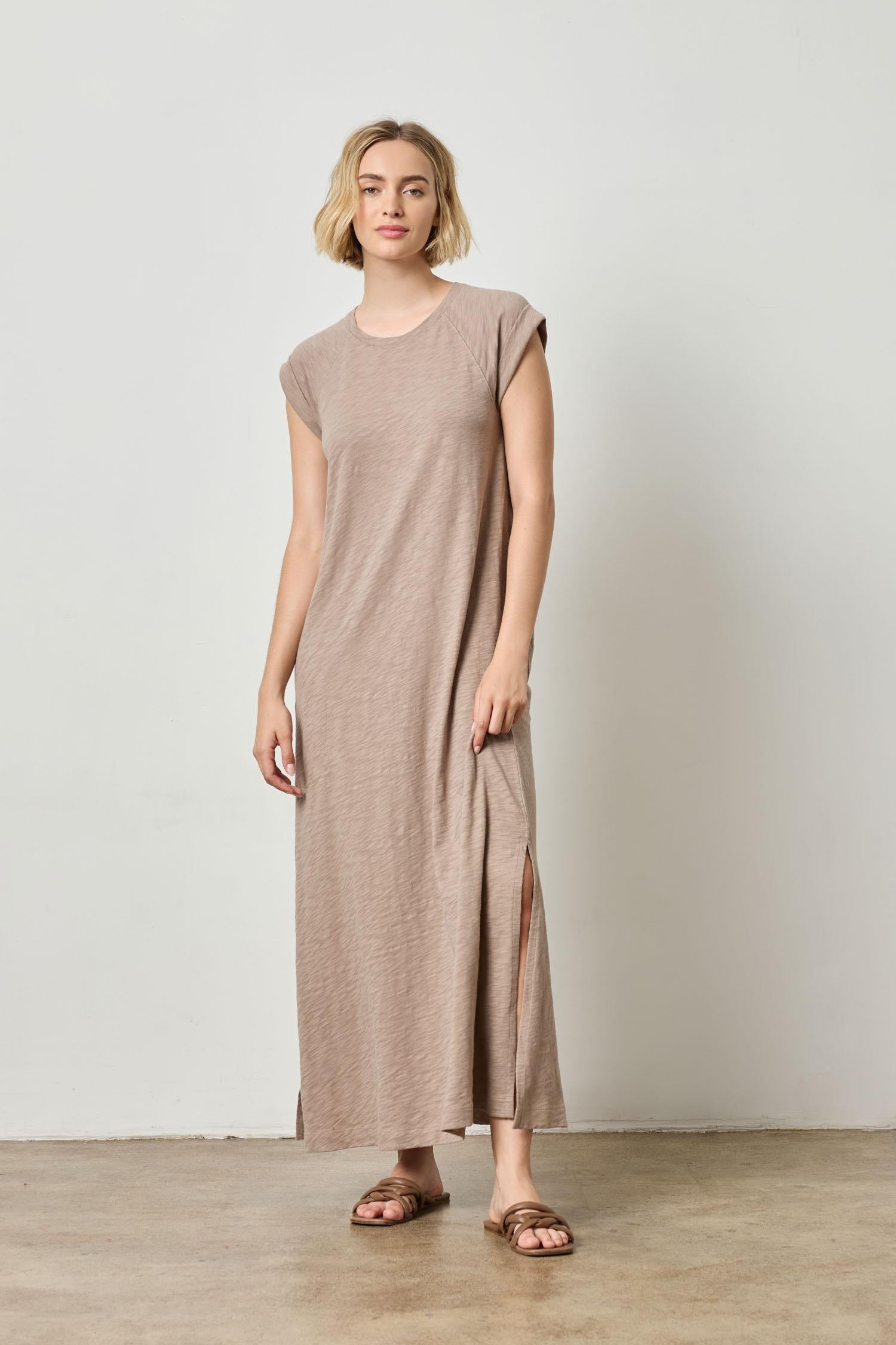 Saddle Sleeve Maxi Dress Womens Dress Driftwood A3