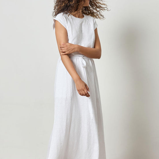 Saddle Sleeve Maxi Dress Womens Dress White A2