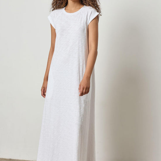 Saddle Sleeve Maxi Dress Womens Dress White A3