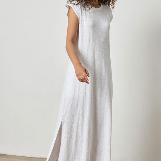 Saddle Sleeve Maxi Dress Womens Dress White A4