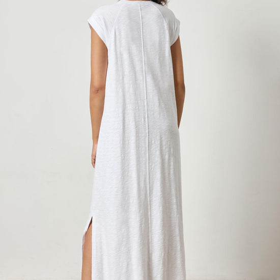 Saddle Sleeve Maxi Dress Womens Dress White A5