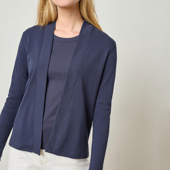 Classic Cardigan Womens Top Dark Navy A1