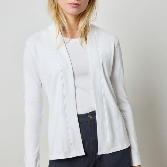 Classic Cardigan Womens Top White A1