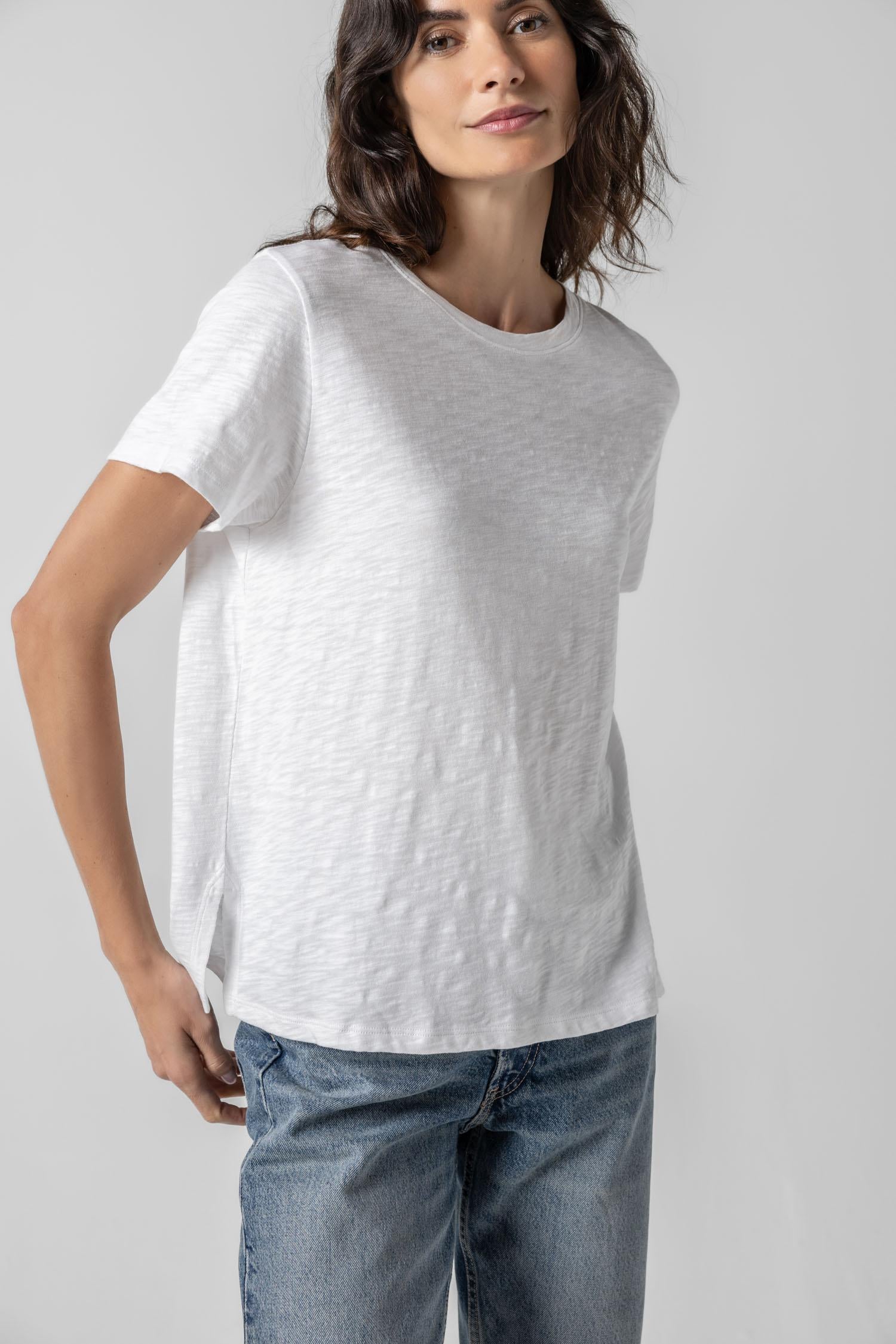 Boyfriend Tee Womens Top White A1