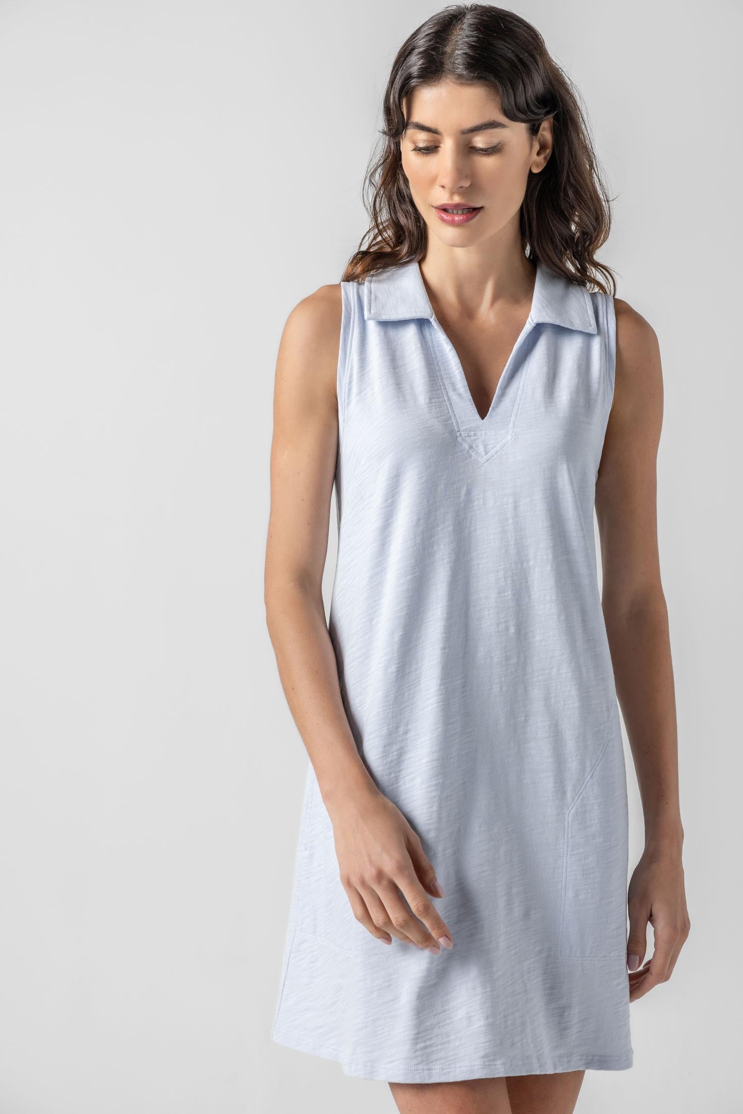 Sleeveless Collared Dress Lilla P Sleeveless Collared Dress Lilla P