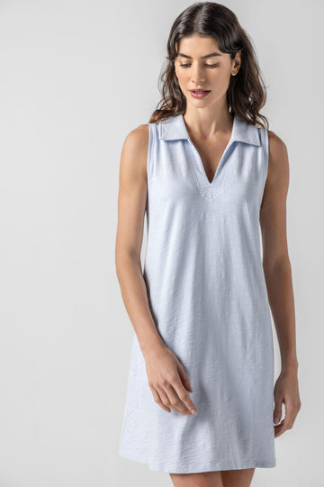 Sleeveless Collared Dress Womens Dress Sky A1
