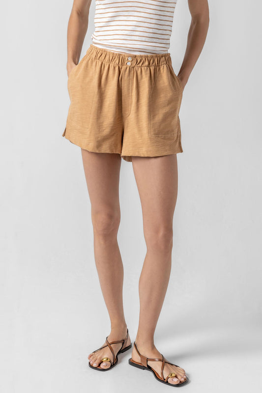 Faux Fly Short in color Teak Image A1