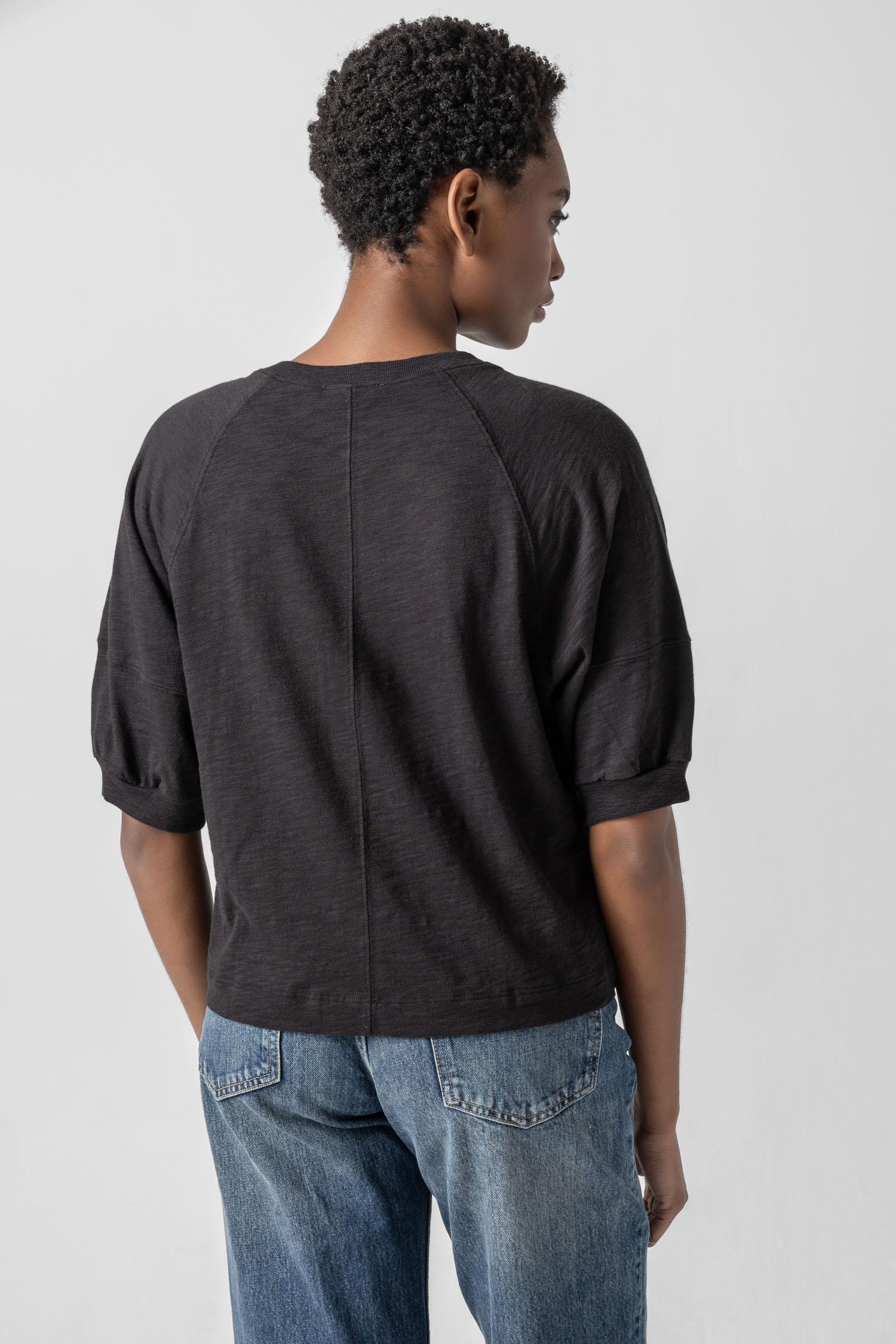 Raglan Sweatshirt Tee Womens Top Black A2