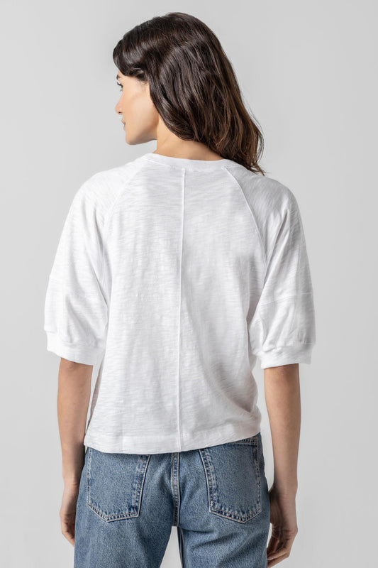 Raglan Sweatshirt Tee Womens Top White A2