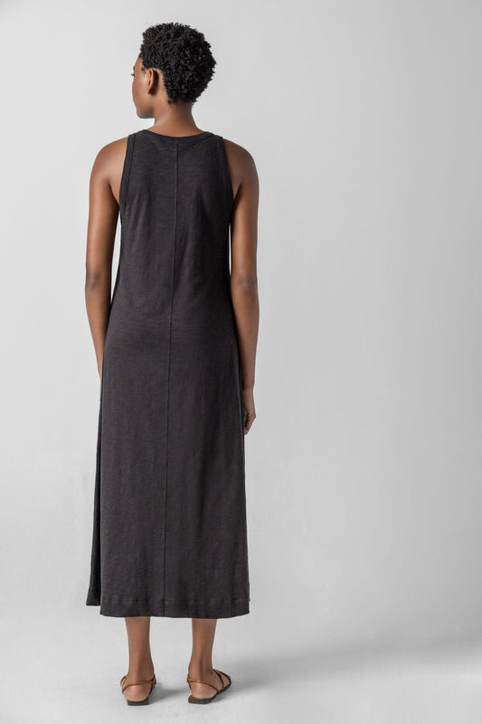 Jewel Neck Tank Dress Womens Dress Black A2