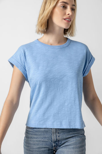 <p>Our Sleeveless Boxy Crewneck in our 100% cotton Loose Knit Slub fabric offers a modern shape with effortless simplicity. Designed with extended sleeves and tacked cuffs, this tee has side slits at the hem for subtle detail. The slightly shorter body length and boxy fit create an effortlessly chic silhouette, making it a versatile piece for your warm-weather wardrobe.</p> Womens Top Malibu A1