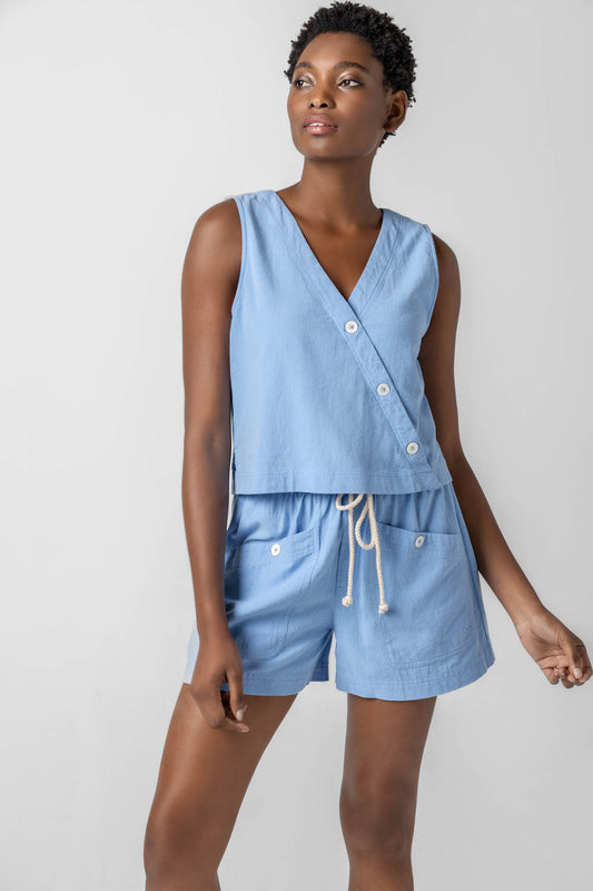 Cross Front Sleeveless Top