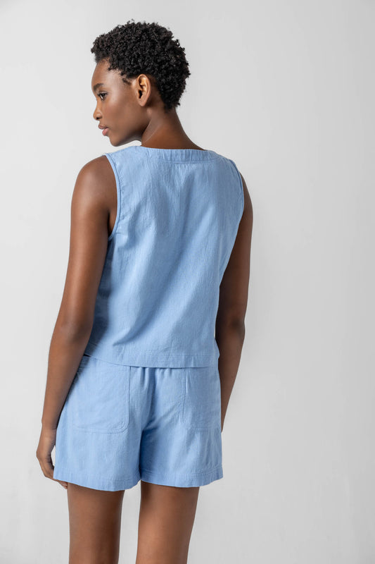 Cross Front Sleeveless Top