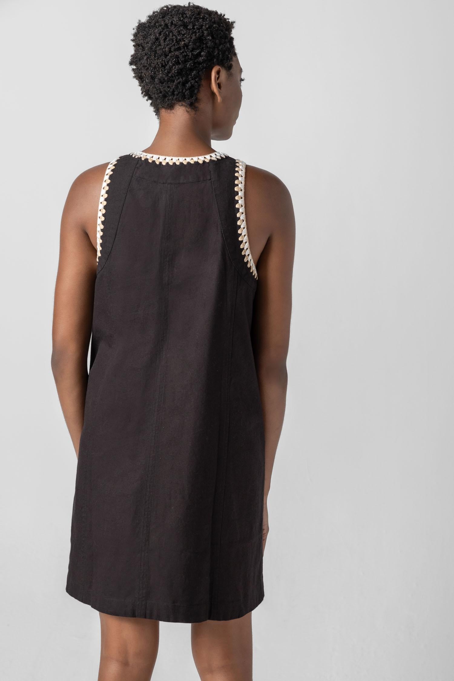 Crochet Trim V-Neck Dress Lilla P Crochet Trim V-Neck Dress Lilla P