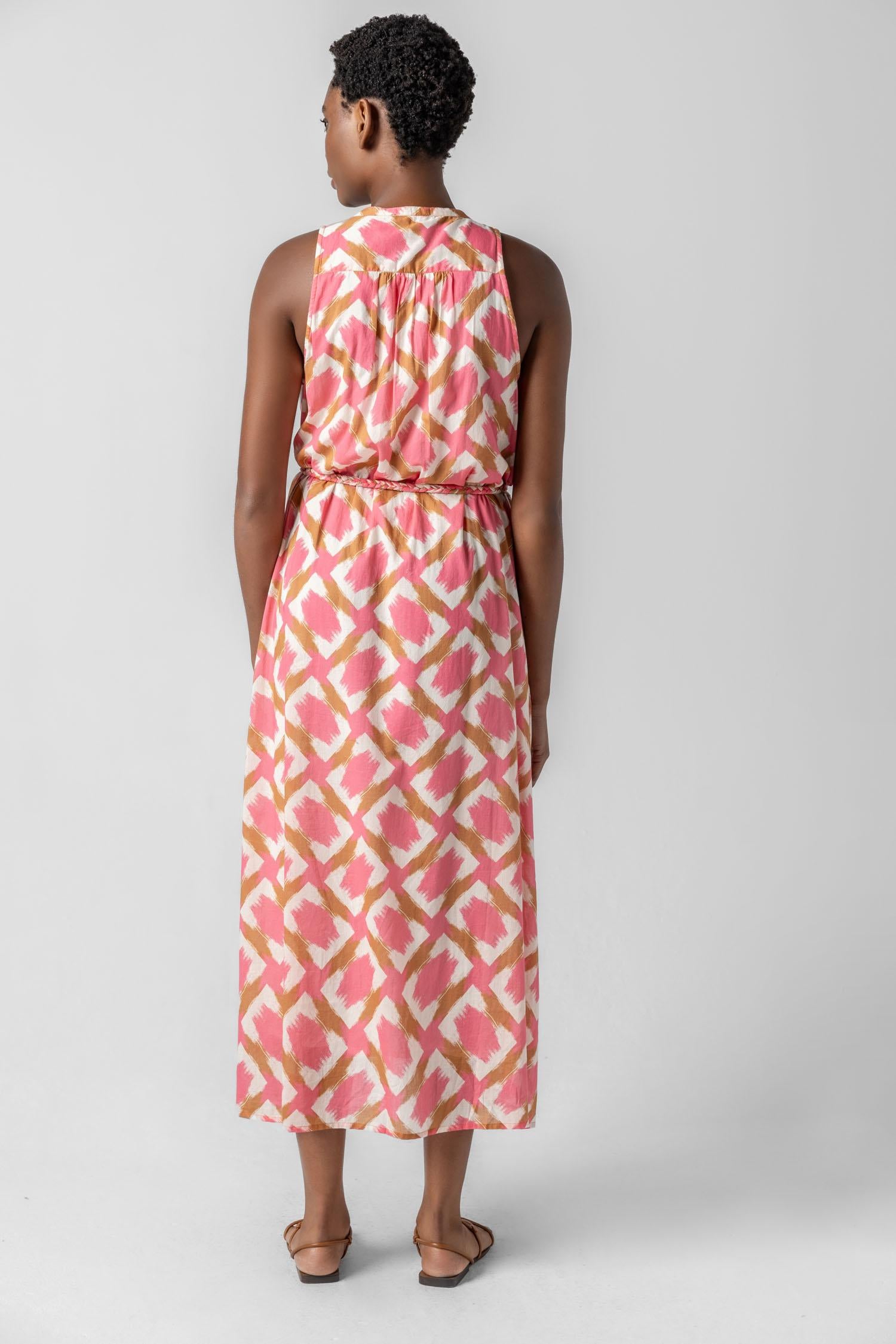Split Neck Belted Maxi Dress – Lilla P