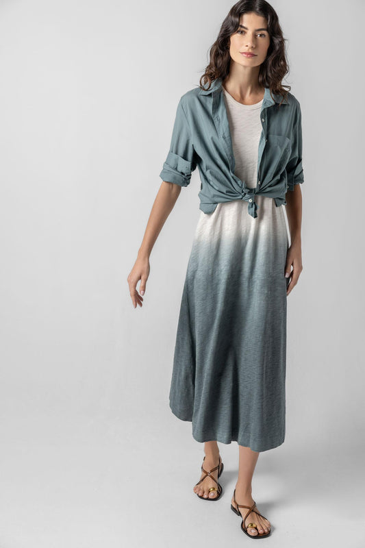 Ombre Jewel Neck Tank Dress Womens Dress Vine Ombre A3