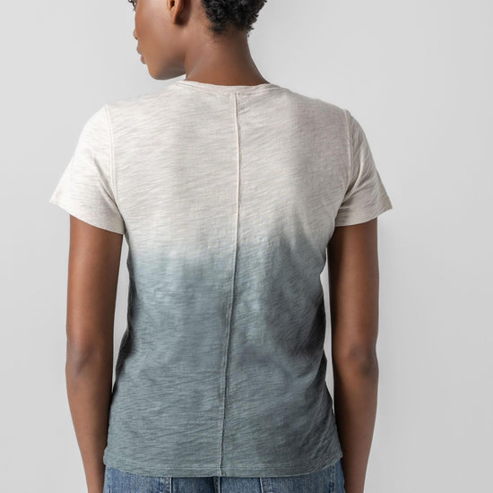 <p>We took a favorite silhouette and best-selling fabric and added a unique twist. Featuring the same flattering design as our solid version Using a hand-sprayed ombre effect, this tee has texture and adds novelty to your tee shirt collection. Designed with a back seam and a silhouette that skims the body without being too fitted, this style combines unique details with effortless wearability. It's the perfect addition to elevate your everyday looks.</p> Womens Top Vine Ombre A2