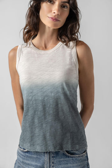 Ombre Back Seam Tank in color Vine Ombre Image A2
