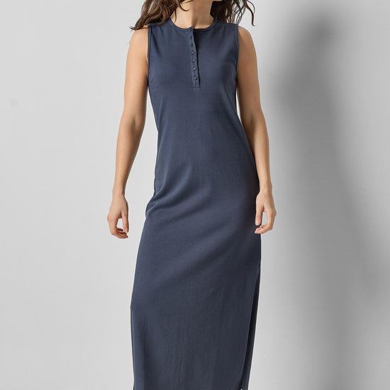 <p>Henley Maxi Dress</p> Womens Dress Dark Navy A1