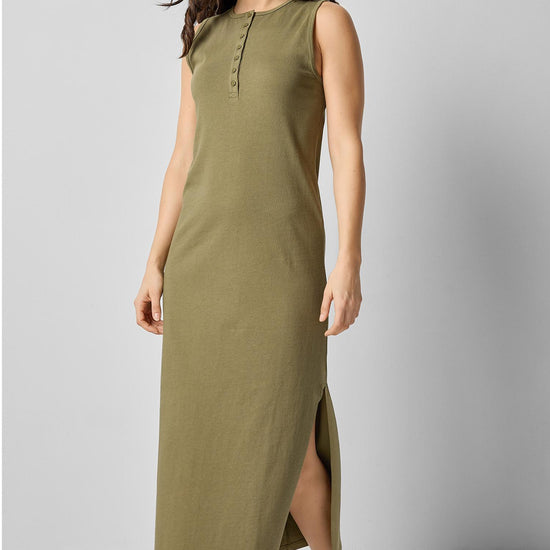 <p>Henley Maxi Dress</p> Womens Dress Kelp A1