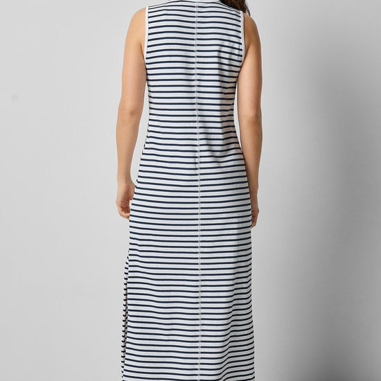 <p>Henley Maxi Dress</p> Womens Dress Dark Navy Stripe A2