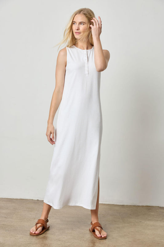 <p>Henley Maxi Dress</p> Womens Dress White A1