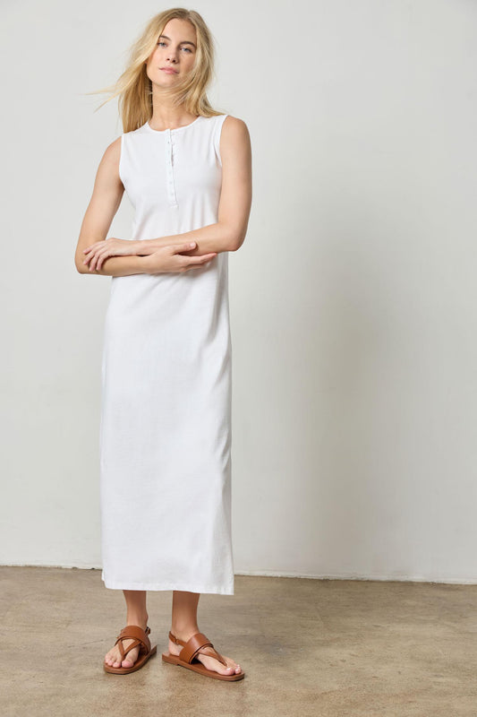 <p>Henley Maxi Dress</p> Womens Dress White A2