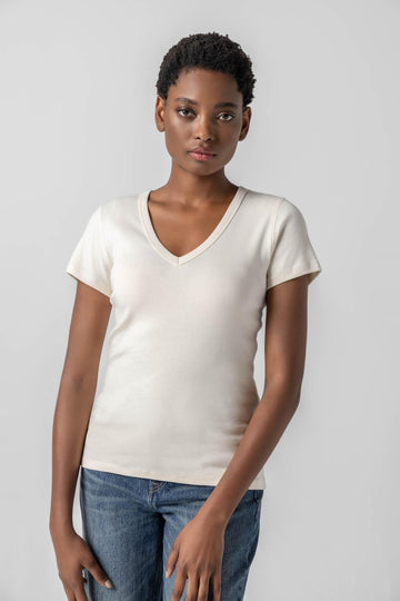Short Sleeve V-Neck Womens Top Rope A1