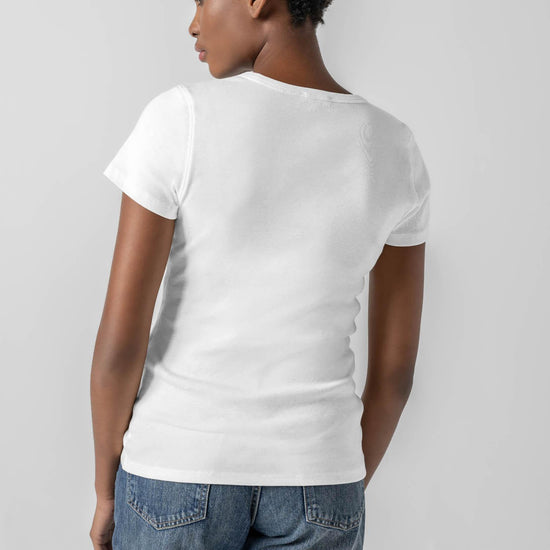 Short Sleeve V-Neck Womens Top White A2