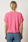 Pleated Sleeve Crewneck Sweater Womens Sweater Calypso A3