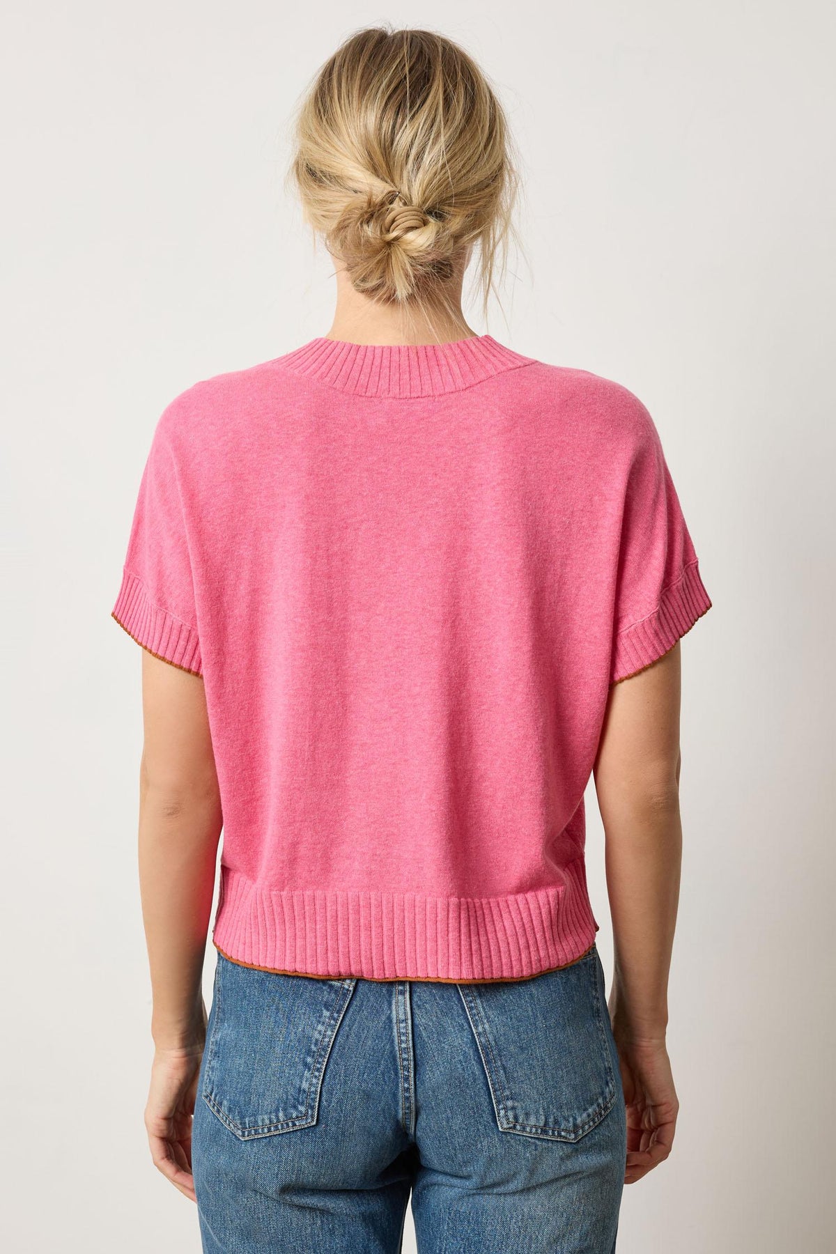 Short Sleeve V-Neck Pullover Sweater – Lilla P