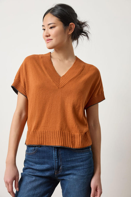 Pleated Sleeve Crewneck Sweater Womens Sweater Sierra A1