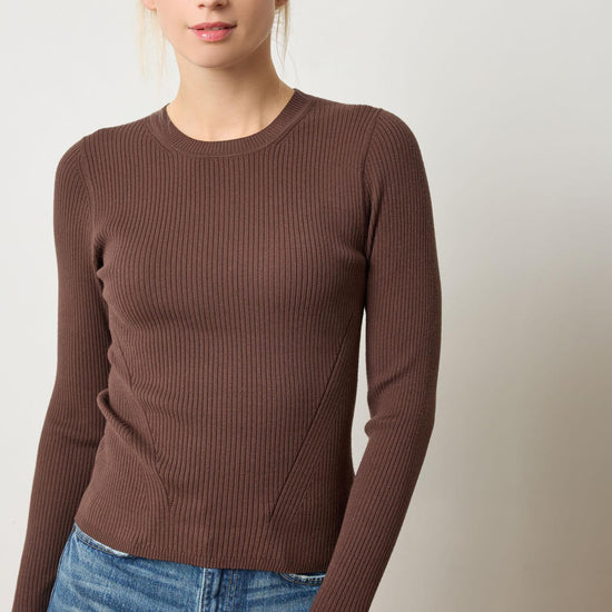 Fitted Crewneck Sweater in color Mink Image A1