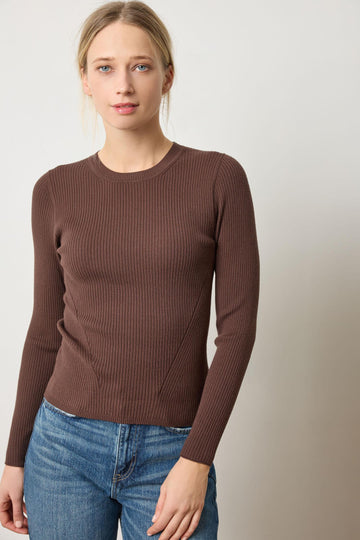 Fitted Crewneck Sweater in color Mink Image A1