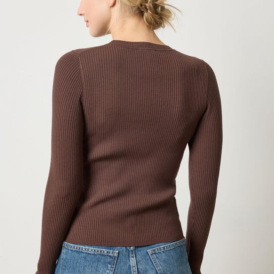 Fitted Crewneck Sweater in color Mink Image A2