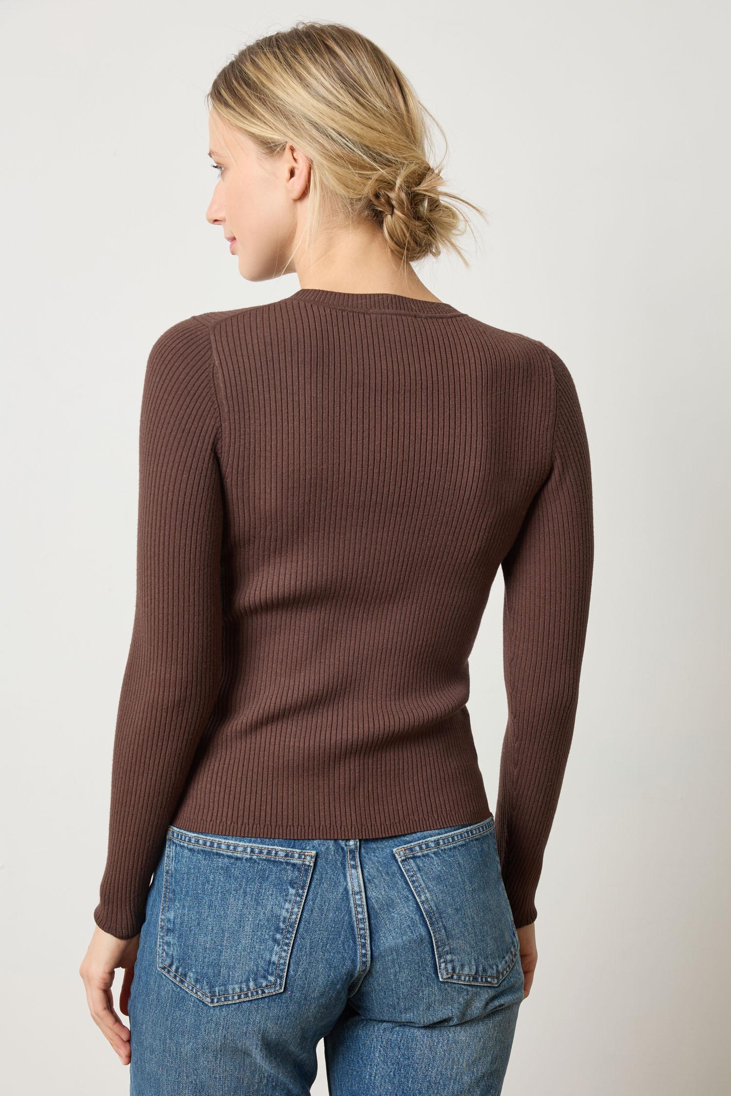 Fitted Crewneck Sweater in color Mink Image A2