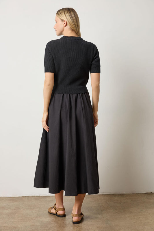 Mixed Media Dress in color Black Image A2