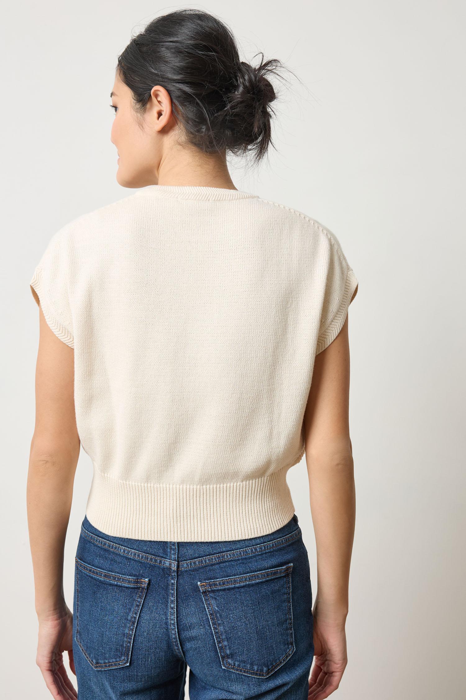 (取寄) リラ P レディース V-ネック ウェッジ セーター Lilla P women V-neck Wedge Sweater White Wedge Sweater – Lilla P