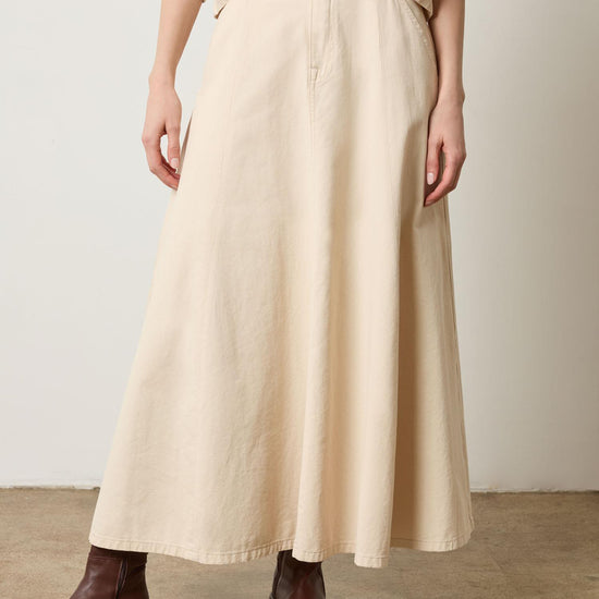 Seamed Maxi Skirt in color Eggshell Image A1