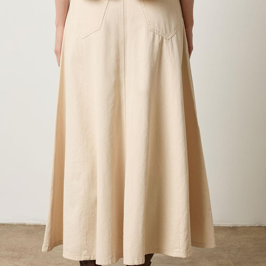 Seamed Maxi Skirt in color Eggshell Image A2