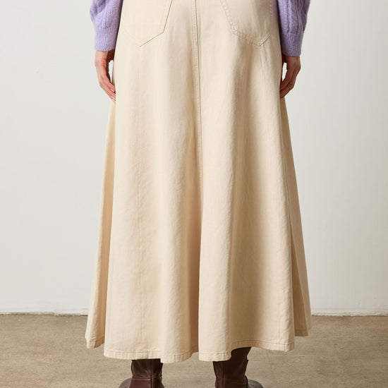 Seamed Maxi Skirt in color Eggshell Image A3