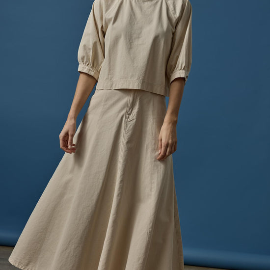 Seamed Maxi Skirt in color Eggshell Image C0