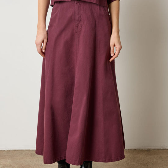 Seamed Maxi Skirt in color Merlot Image A1